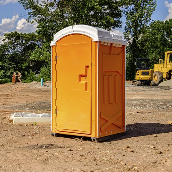 how often are the porta potties cleaned and serviced during a rental period in Chenango